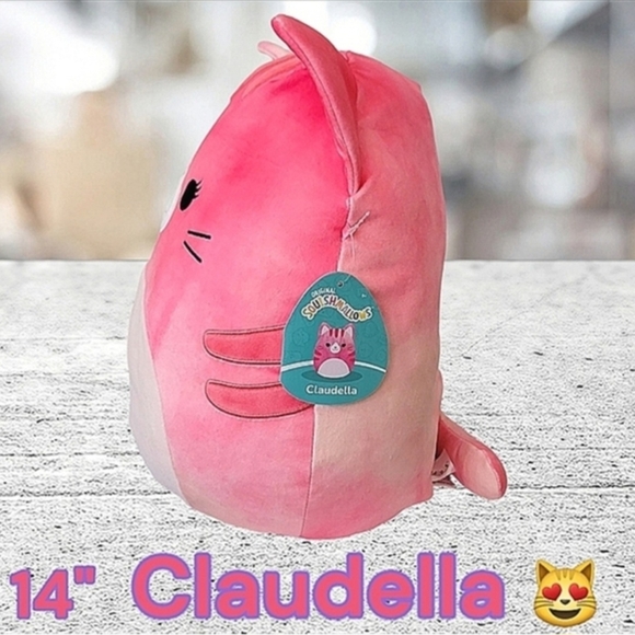 Squishmallows Pink Cat Claudella 14" Plush Tie-die Tabby - Picture 5 of 8